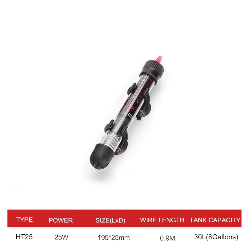 110V-220V Adjustable Temperature Thermostat Heater Rod 25W/ 50W/ 100W/ 200W/ 300W Submersible Aquarium Fish Tank Water Heat