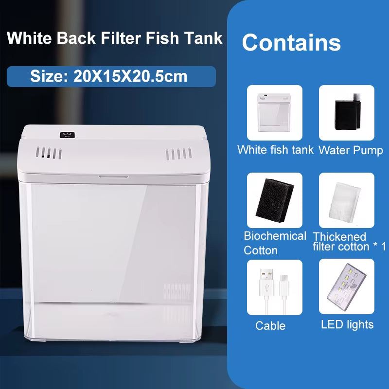 Fish Tank Living Room Small Mini Douyu Tank Household Tabletop Ecological Tank Self Circulating Back Filter Goldfish Tank
