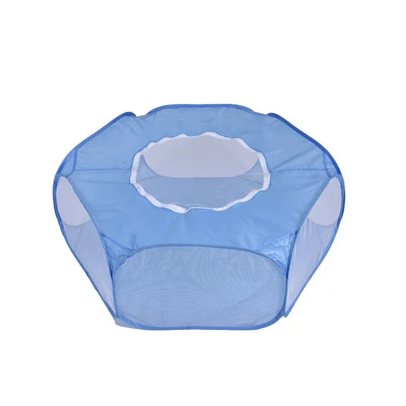 Portable Small Pet Cage Transparent Cat and Dog Cage Tent Pet Playpen Open Folding Yard Fence for Dog Hamster Rabbit Guinea Pig