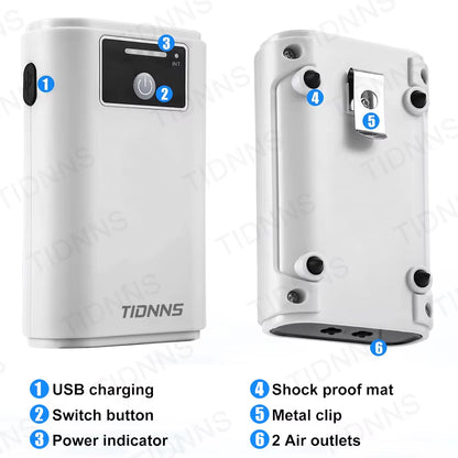 Aquarium Fish Tank Oxygen Pump Charging Dual-Purpose Air Pump Usb Lithium Battery Household Portable Fishing Mute 6000Ma Outdoor