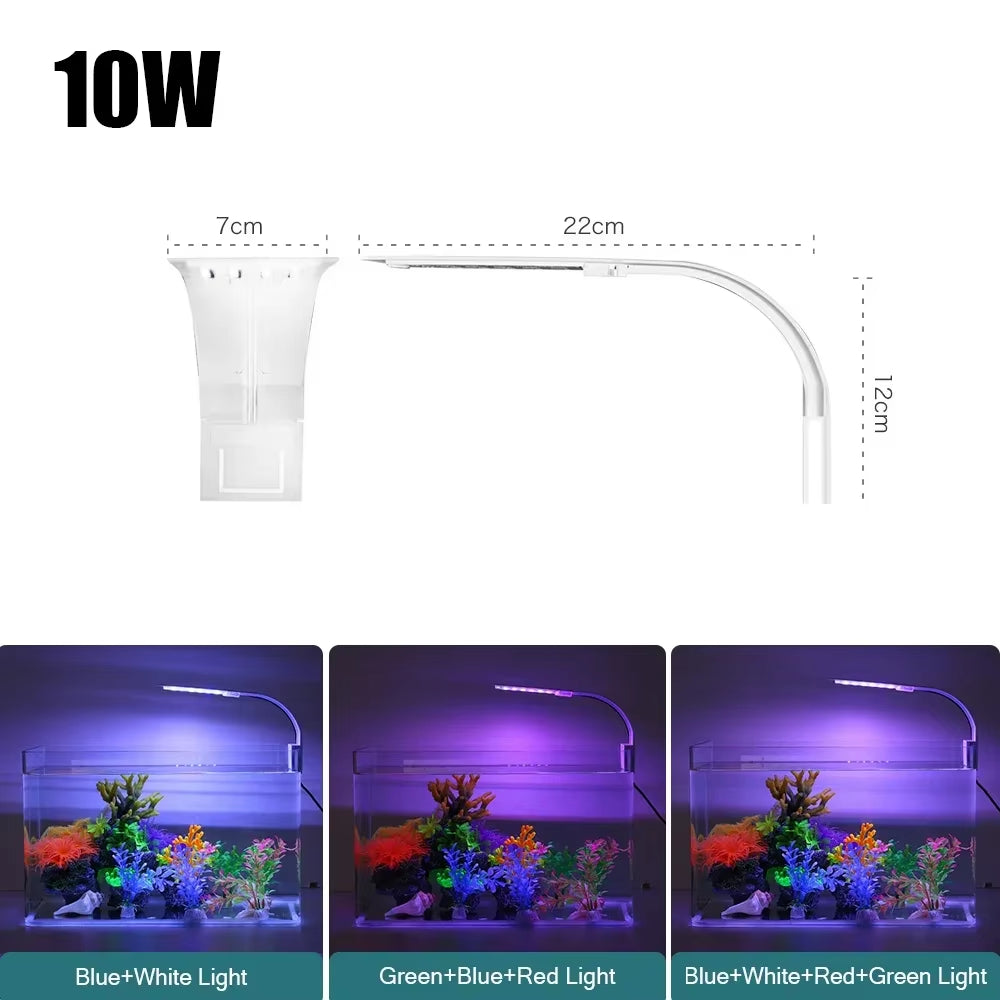 Super Slim LED Aquarium Light Lighting Plants Grow Light 5W/10W/15W Aquatic Plant Lighting Waterproof Clip-On Lamp for Fish Tank