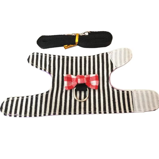 Hamster Small Pet Harness Rabbit Bowtie Striped Star Harness Vest Leash Traction Rope Baby Ferrets Rats Hamster Chest Strap