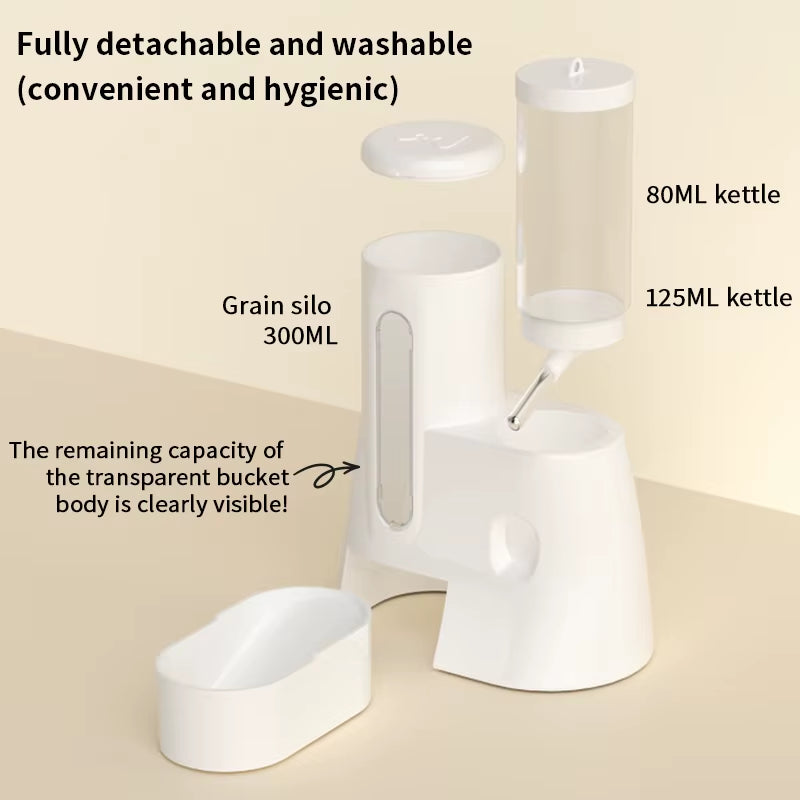 Hamster Water Feeder Small Animal Automatic Dispenser Drinking Water Bottle Bowls Dish with Food Container for Guinea Pig Rat