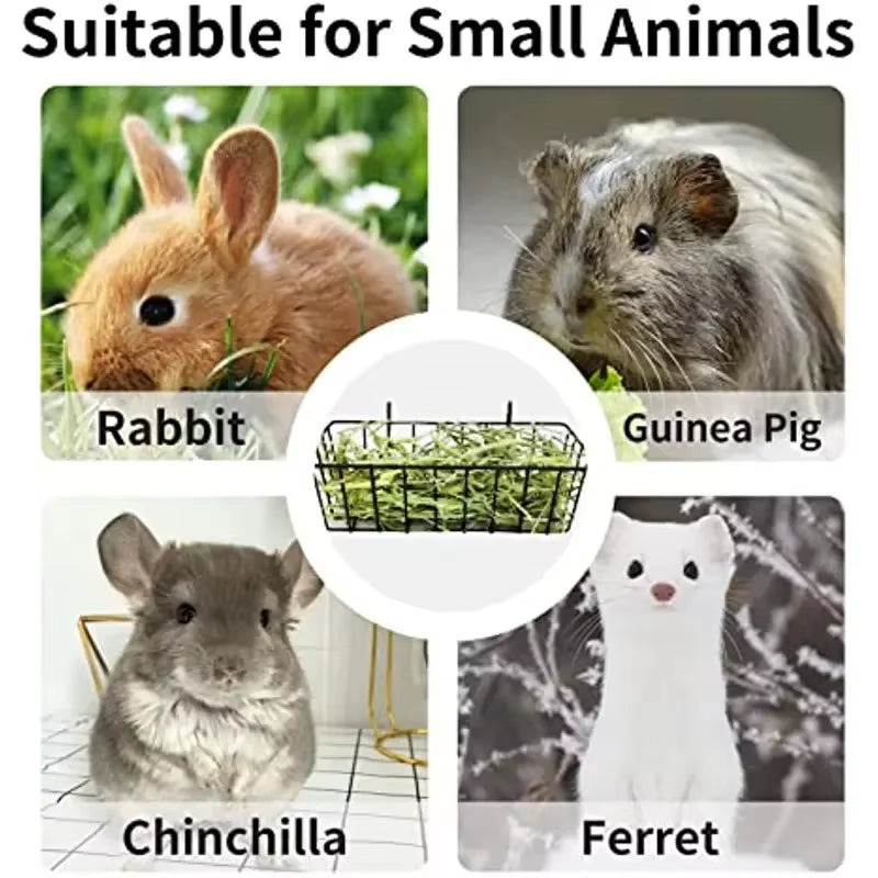 Rabbit Hay Feeder Metal Rabbit Hay Rack Multi-Function Hay Racks Rabbit Feeder Racks Guinea Pig Bunny Cage Accessories