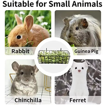 Rabbit Hay Feeder Metal Rabbit Hay Rack Multi-Function Hay Racks Rabbit Feeder Racks Guinea Pig Bunny Cage Accessories
