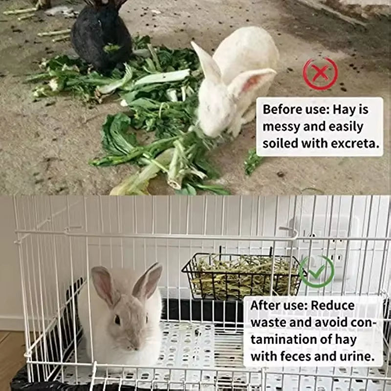Rabbit Hay Feeder Metal Rabbit Hay Rack Multi-Function Hay Racks Rabbit Feeder Racks Guinea Pig Bunny Cage Accessories