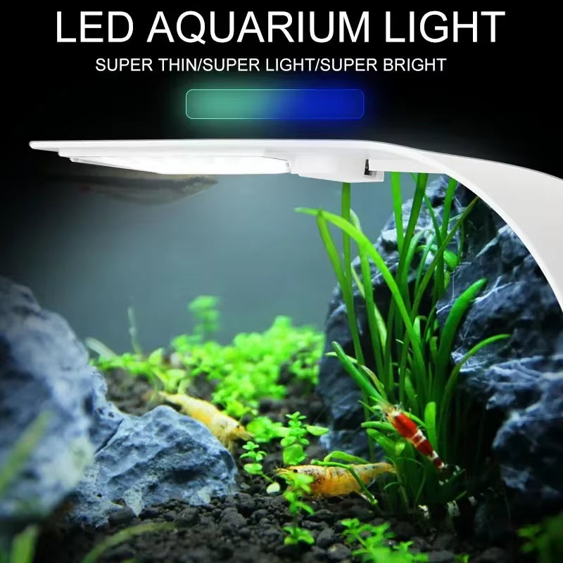 Super Slim LED Aquarium Light Lighting Plants Grow Light 5W/10W/15W Aquatic Plant Lighting Waterproof Clip-On Lamp for Fish Tank