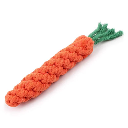 1Pcs Carrot Dog Bite Rope Pet Dog Toys Safe Durable Braided Bite Dog Chew Toys Resistant Puppy Molar Cleaning Teeth Cotton Rope