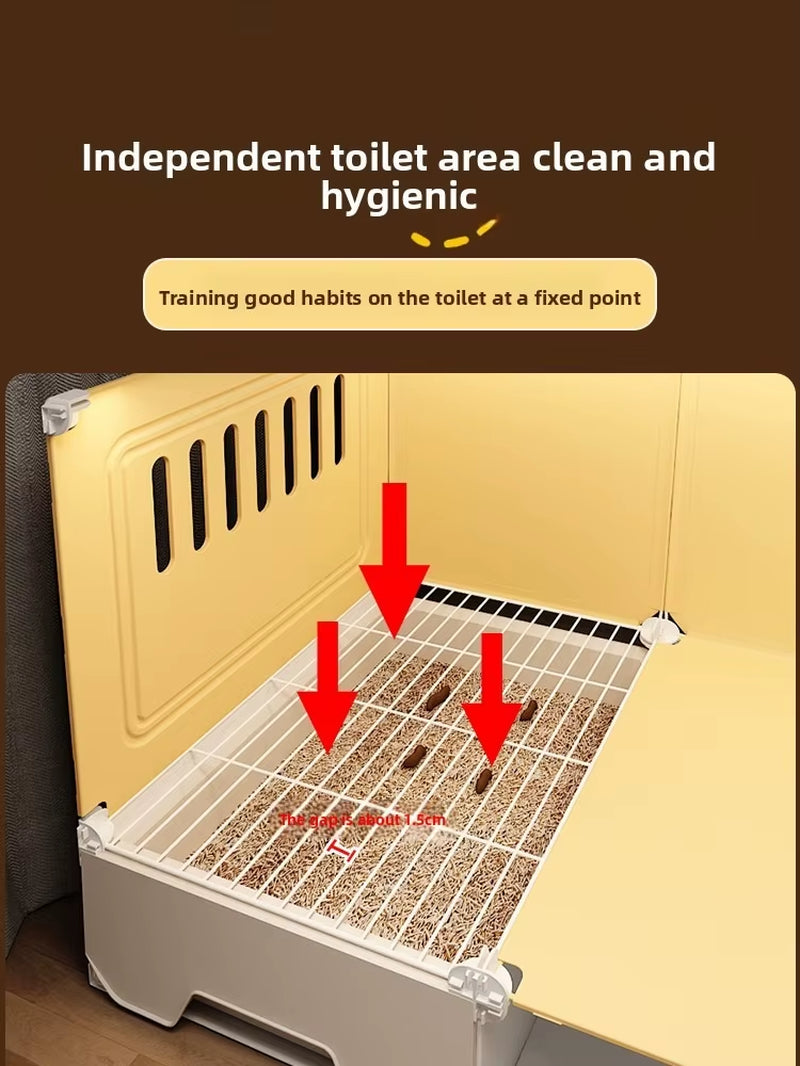 Rabbit Cage Household Villa Automatic Manure Cleaning Extra Large Luxury Nest Rabbit House Pet Guinea Pig Cage Transparent