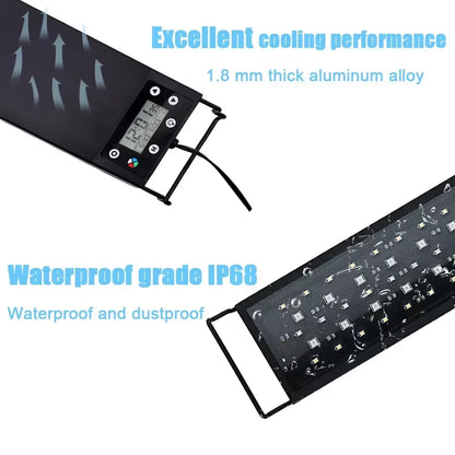 30-60Cm Fish Tank 24/7 Full Spectrum Lighting LED Light Aquarium Decoration Aquatic Plant Growth Lamp IP68 Waterproof 100V-240V