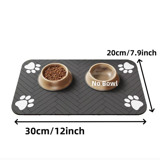 S（Little Kitten ）、M、L Bsorbent Pet Feeding Mat, Waterproof Placemat for Dog & Cat Food & Water Bowls, Quick-Dry Rubber Backing