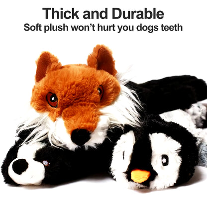 Funny Simulated Animal No Stuffing Dog Toy with Squeakers Durable Stuffingless Plush Squeaky Dog Chew Toy Crinkle Pet Squeak Toy