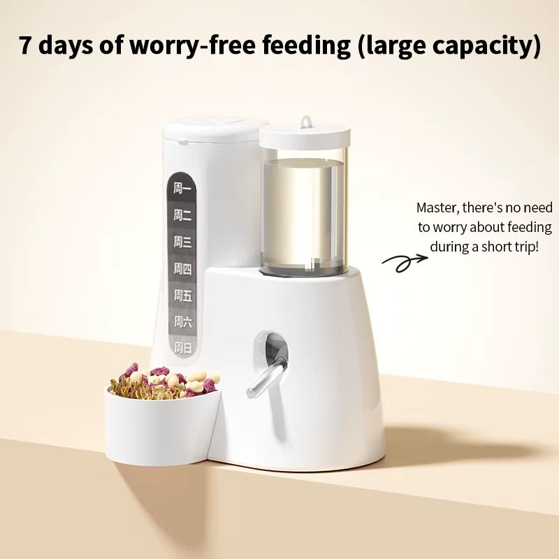 Hamster Water Feeder Small Animal Automatic Dispenser Drinking Water Bottle Bowls Dish with Food Container for Guinea Pig Rat
