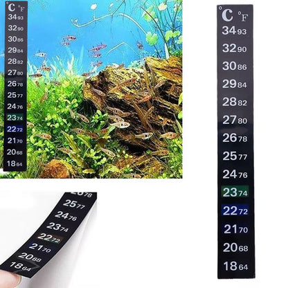Digital Aquarium Home Stick-On Thermometer Fish Tank Strip Dual Scale C/F Discolor Temperature Measurement Sticker Tools