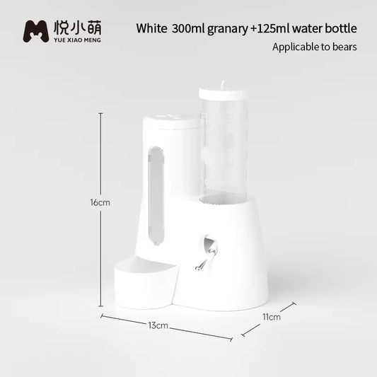 Hamster Water Feeder Small Animal Automatic Dispenser Drinking Water Bottle Bowls Dish with Food Container for Guinea Pig Rat