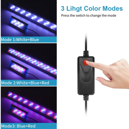 Ultra Thin LED Aquarium Light Aquatic Plant Light Expandable Clip on Light 18-75CM Fish Tank 220-240V