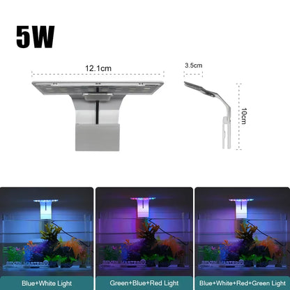 Super Slim LED Aquarium Light Lighting Plants Grow Light 5W/10W/15W Aquatic Plant Lighting Waterproof Clip-On Lamp for Fish Tank