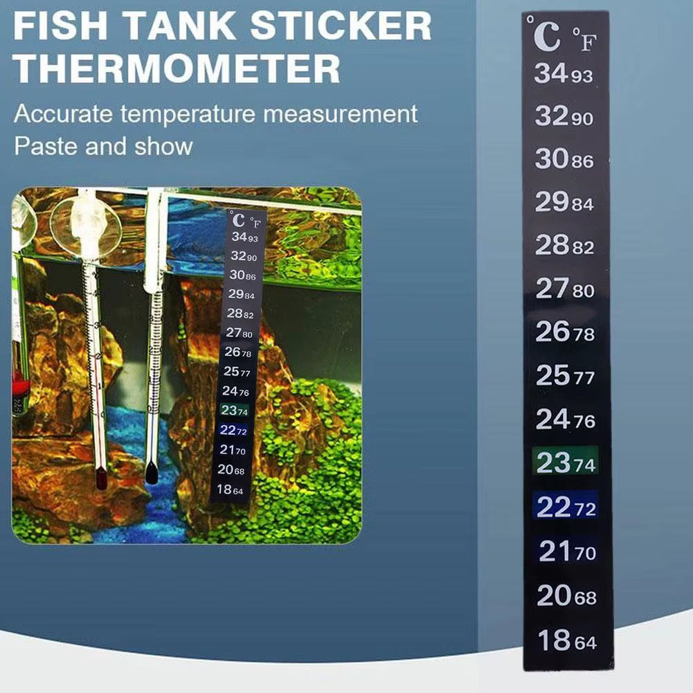 Digital Aquarium Home Stick-On Thermometer Fish Tank Strip Dual Scale C/F Discolor Temperature Measurement Sticker Tools