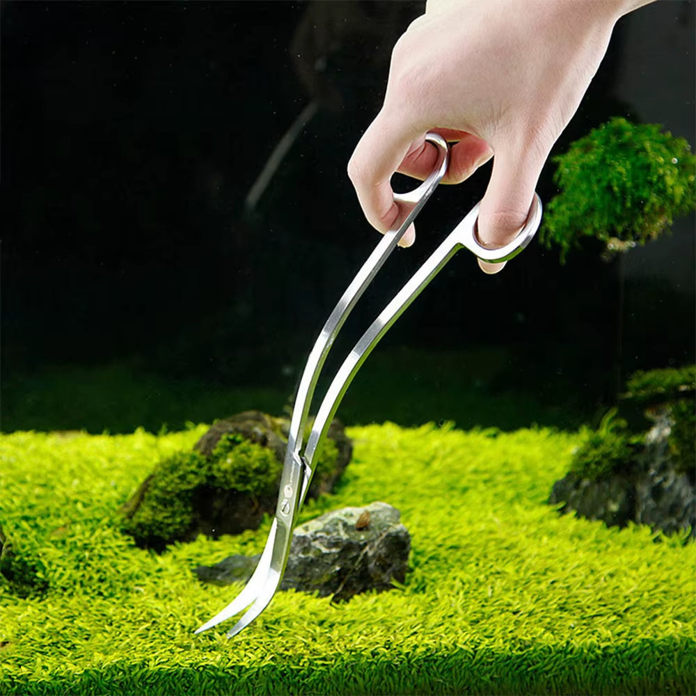 Aquarium Accessories Hard Stainless Steel Aquarium Tool Scissor Tweezers Plants Wave Scissors Fish Tank Shovels Cleaner Supplies