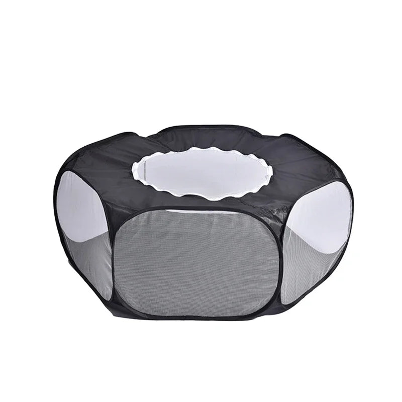 Portable Small Pet Cage Transparent Cat and Dog Cage Tent Pet Playpen Open Folding Yard Fence for Dog Hamster Rabbit Guinea Pig