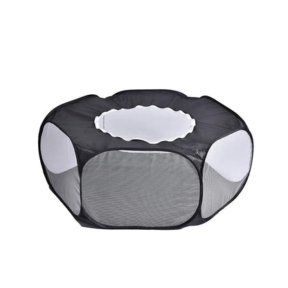 Portable Small Pet Cage Transparent Cat and Dog Cage Tent Pet Playpen Open Folding Yard Fence for Dog Hamster Rabbit Guinea Pig