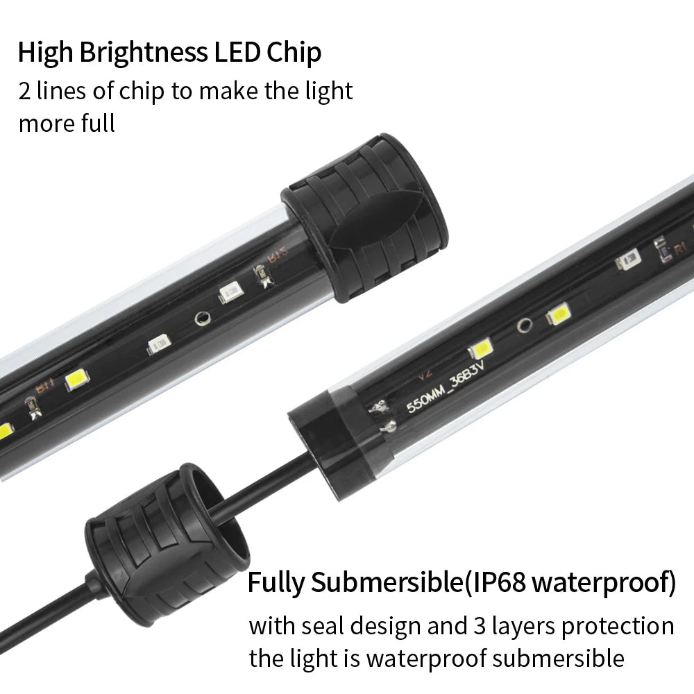USB Aquarium Light LED Plant Grow Lamp 18-58CM Aquariums Decor Lighting Waterproof Fish Tank Light