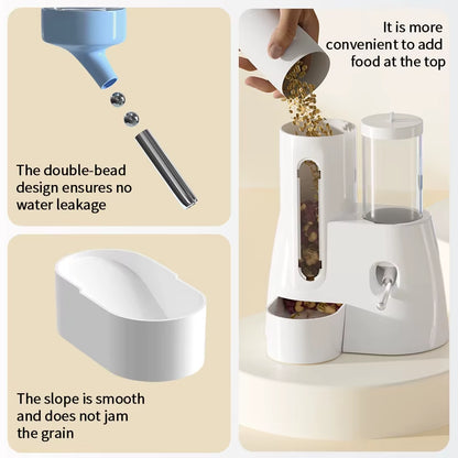 Hamster Water Feeder Small Animal Automatic Dispenser Drinking Water Bottle Bowls Dish with Food Container for Guinea Pig Rat