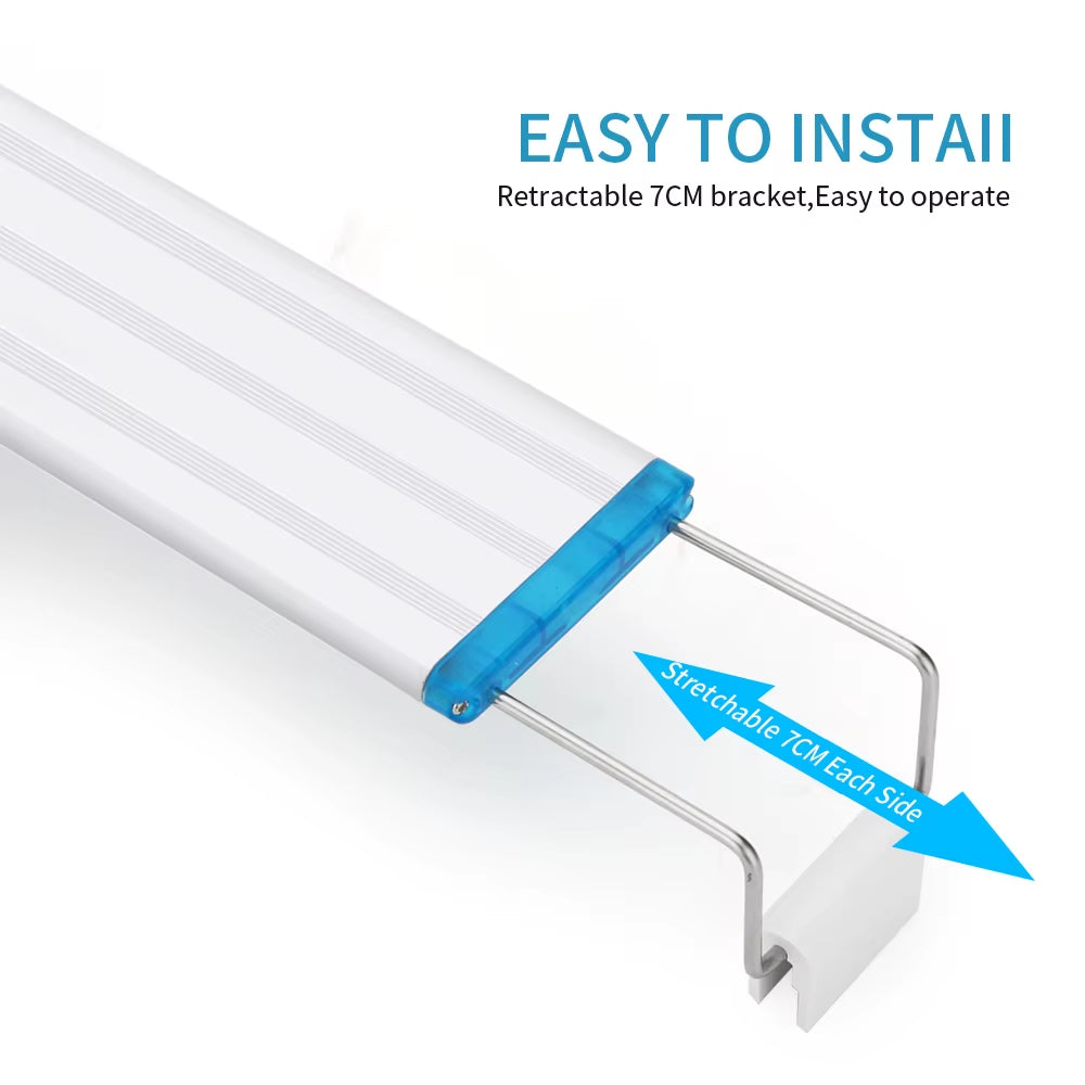 Ultra Thin LED Aquarium Light Aquatic Plant Light Expandable Clip on Light 18-75CM Fish Tank 220-240V