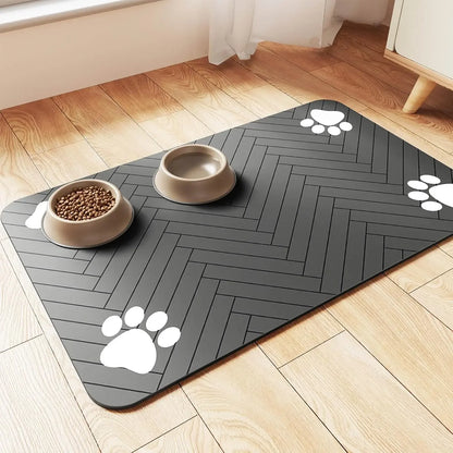 S（Little Kitten ）、M、L Bsorbent Pet Feeding Mat, Waterproof Placemat for Dog & Cat Food & Water Bowls, Quick-Dry Rubber Backing