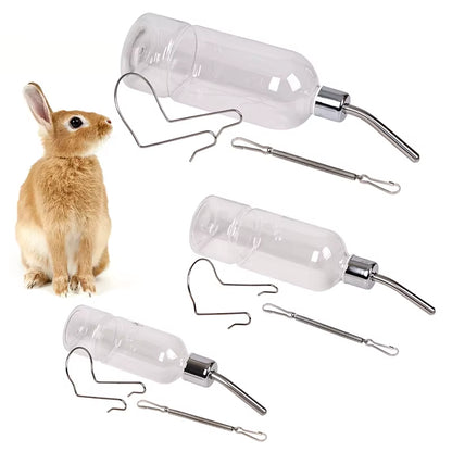 180/350/750ML Plastic Rabbit Drinking Bottle Hamster Cage Water Bottle Dispenser for Bunny Guinea Pig Squirrel Small Pet Feeder