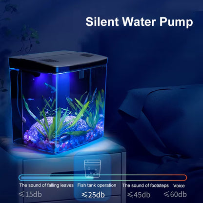 Fish Tank Living Room Small Mini Douyu Tank Household Tabletop Ecological Tank Self Circulating Back Filter Goldfish Tank