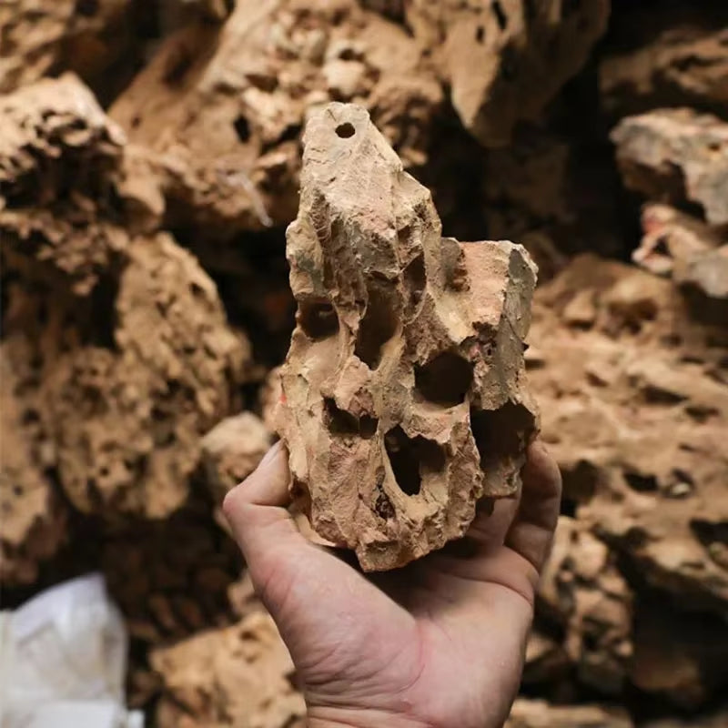 250G 500G 1000G Natural Aquarium Decor Stone Rockery Landscaping Fish Tank Microporous Stone Good for Plants Growth