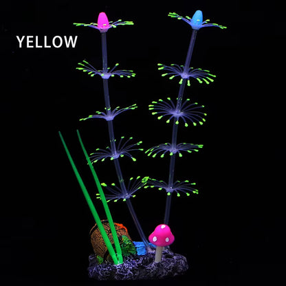 Simulation Aquatic Plants Fluorescent Silicone Water Grass Fish Tank Landscape Aquarium Decoration Coral Landscaping Home Decor