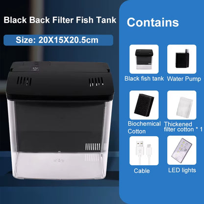 Fish Tank Living Room Small Mini Douyu Tank Household Tabletop Ecological Tank Self Circulating Back Filter Goldfish Tank