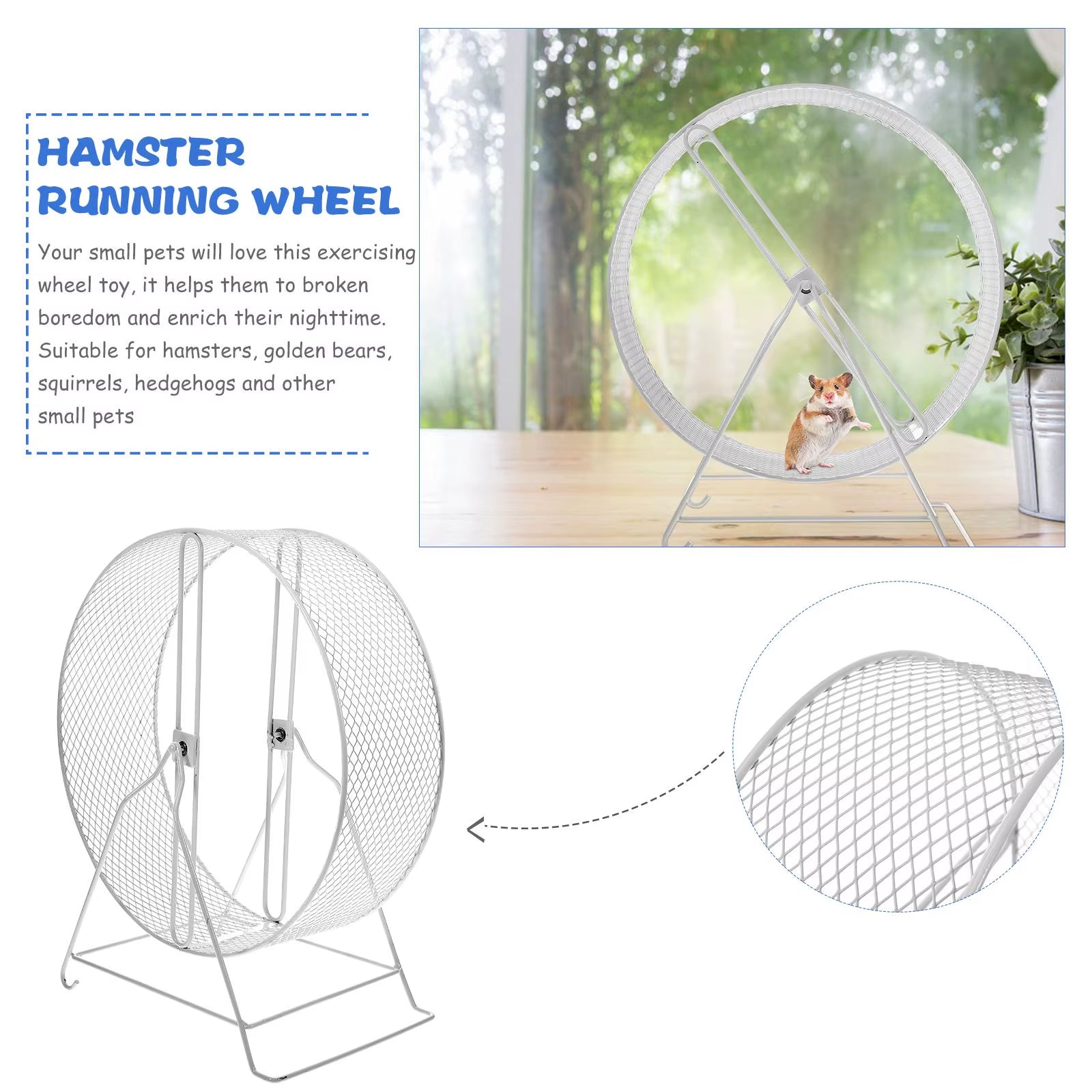 Durable Silent Running Wheel Toy Hamster Exercise Wheel Small Pet Rat Roller Funny Plaything High Quality Iron Material Pet