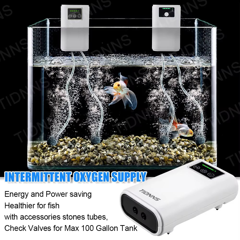 Aquarium Fish Tank Oxygen Pump Charging Dual-Purpose Air Pump Usb Lithium Battery Household Portable Fishing Mute 6000Ma Outdoor