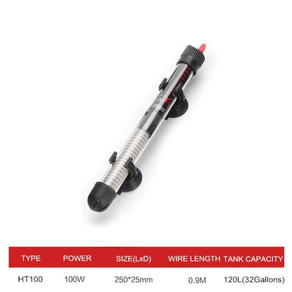 110V-220V Adjustable Temperature Thermostat Heater Rod 25W/ 50W/ 100W/ 200W/ 300W Submersible Aquarium Fish Tank Water Heat