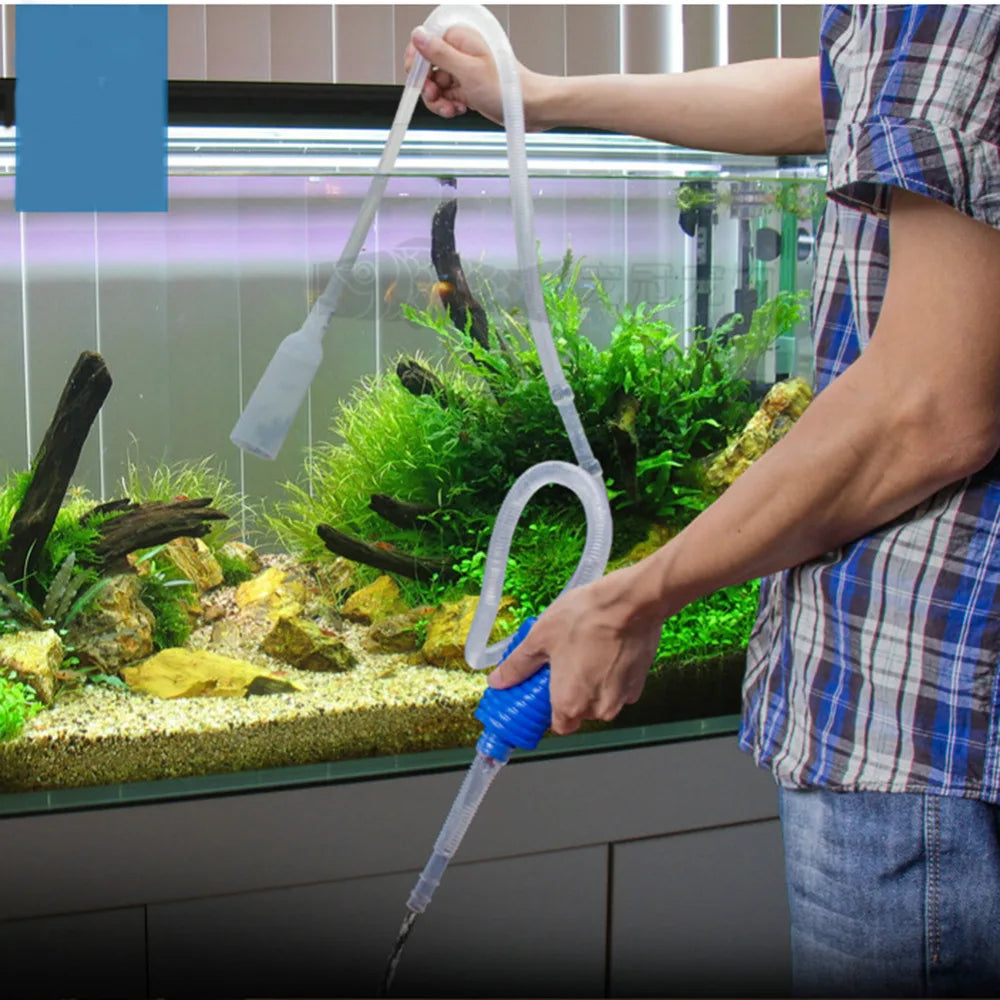 Aquarium Siphon Fish Tank Syphon Vacuum Gravel Water Filter Cleaner Siphon Pump Manual Cleaner Changersafe Vacuum