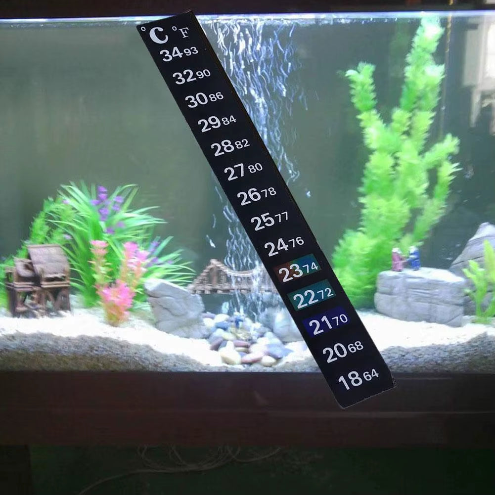 Digital Aquarium Home Stick-On Thermometer Fish Tank Strip Dual Scale C/F Discolor Temperature Measurement Sticker Tools