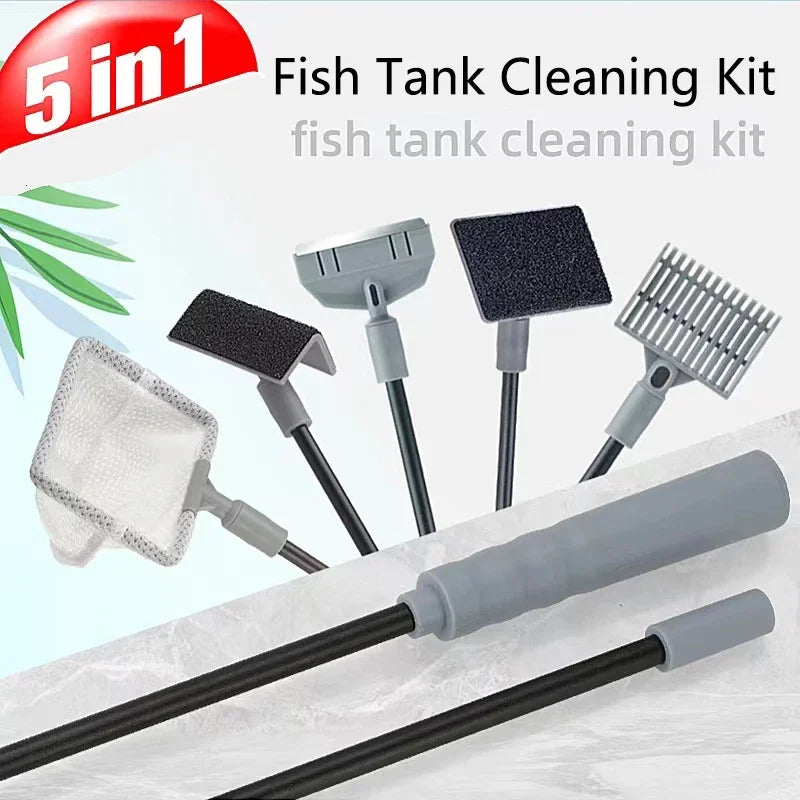 Aquarium Fish Tanks Cleaning Tools Kit Algae Tank Cleaner Set Aquarium Cleaner Fish Tank Net Scraper Sponge Accessories